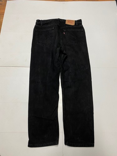 Vintage Levi's 505 Regular Fit Jeans Mens 36 X 30 Dark Black Denim Straight Leg - Picture 2 of 4
