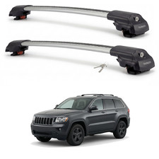 Roof Rack Cross Bars For Jeep Grand Cherokee 2005-2010 Alum Silver Pair 220lb