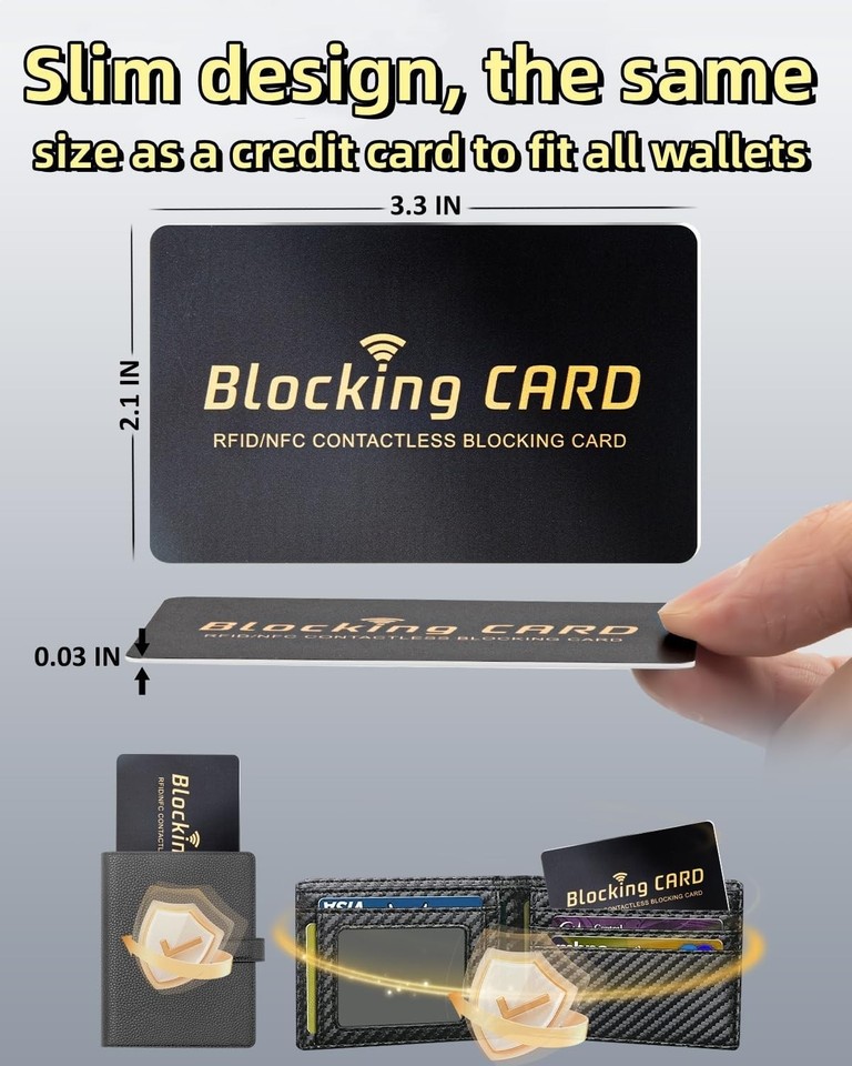 RFID Blocking Card 3/6 Pack Contactless NFC Debit Credit Card Passport ...