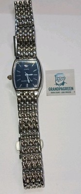 Jaclyn Smith Ladies Silver Tone Watch Black Dial Date New Battery Works