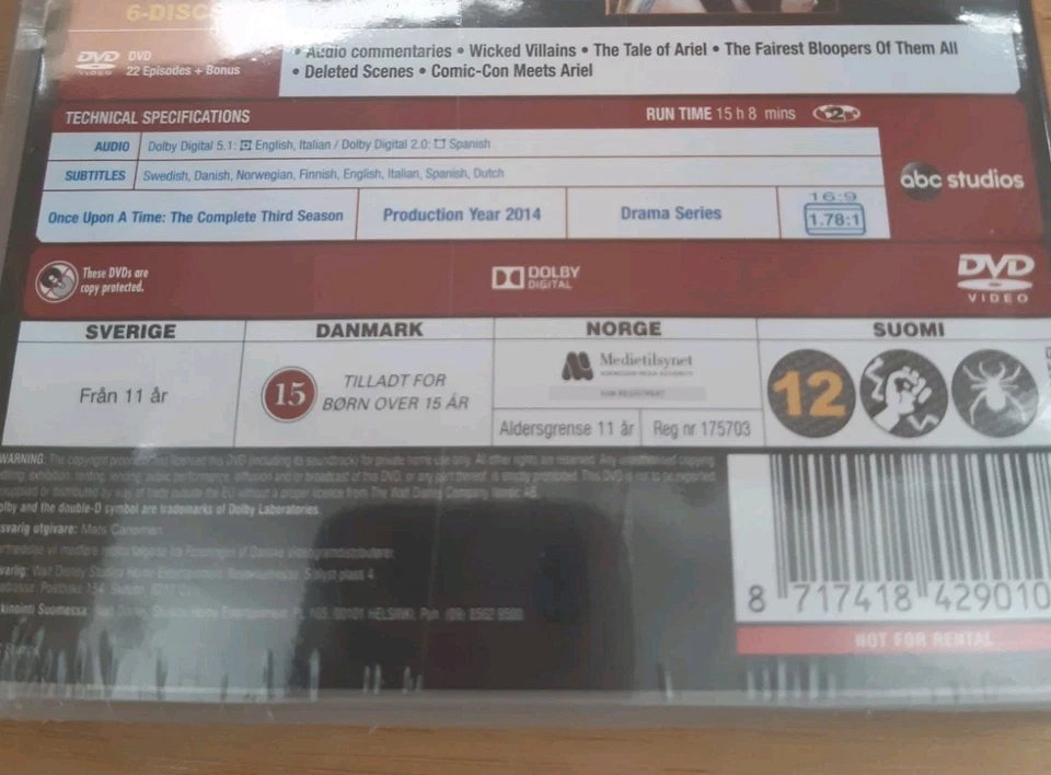 Once Upon a Time - Season 3 - DVD - 6 DISCS - cert 15, region 2 BRAND NEW SEALED - Image 4 of 4