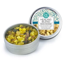 Healing Blend Resin Incense - Frankincense Myrrh Copal Sandalwood + Metal Tin