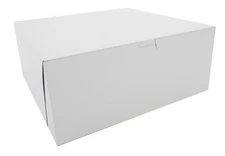 12x12x5 White Bakery Box for Cakes Pastries Cupcakes Tuck Top Lock Corner Design