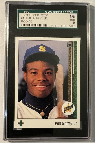 1989 Upper Deck Ken Griffey Jr. Rookie Rc. #1 SGC 9 Seattle Mariners Reds