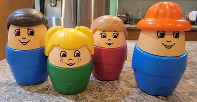 Bundle 4 Vintage Step 2 Little Tikes Toddler Tots Chunky People Mom, Dad, Girl,