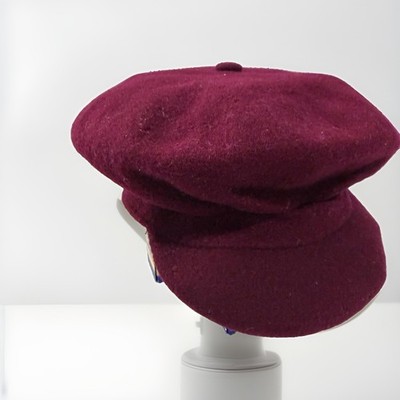 Kangol Vintage Flat Cap Newsboy Hat Knit Wool Burgundy/Wine Size M