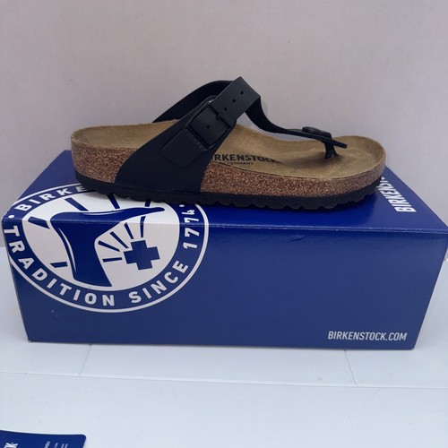 Birkenstock Gizeh BS Black Leather Size 37M (Women's 6-Men's 4) With Box - Picture 4 of 6