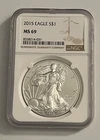 2015 Silver Eagle Dollar $1 - NGC MS 69