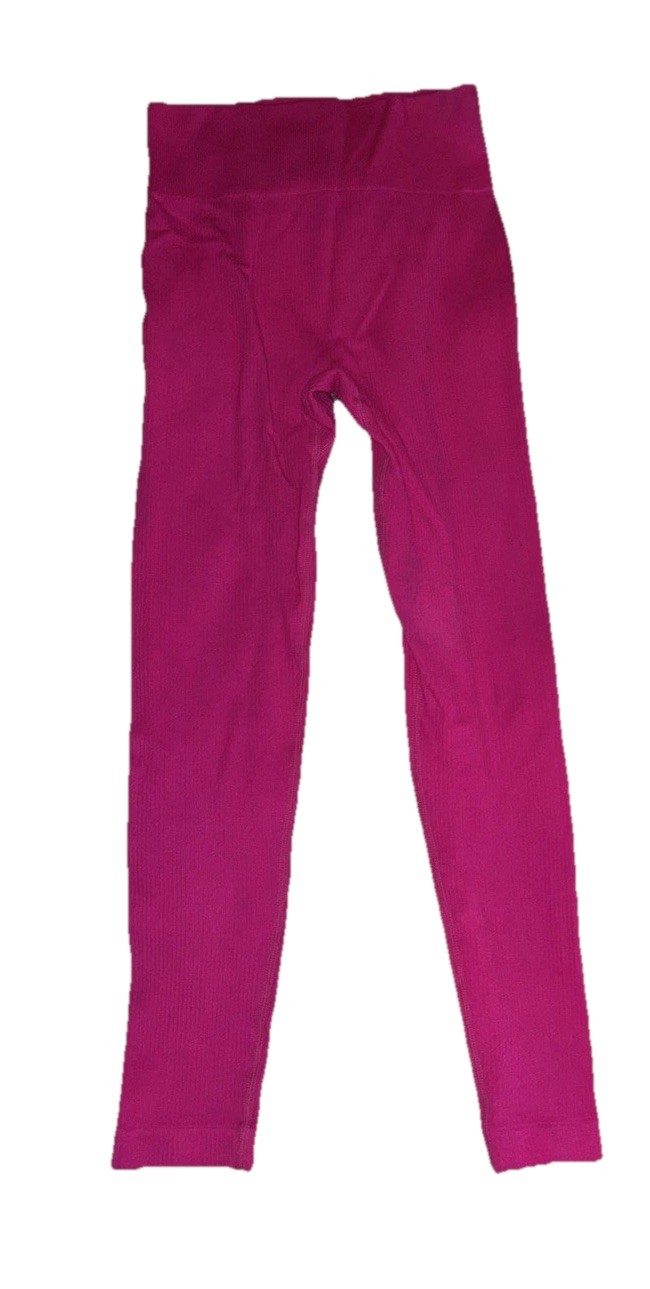 Small Polyester/Elastane Hot Pink Pull On Ribbed … - image 1