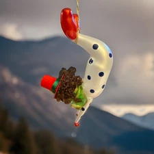 Soffieria De Carlini Circus Clown Handstand Christmas Ornament 6.5" Polka Dots