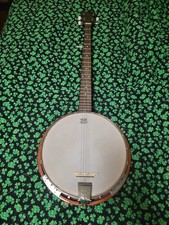 Remo 5-String Closed Back Banjo Polished Wood Brown White with Weatherking Head