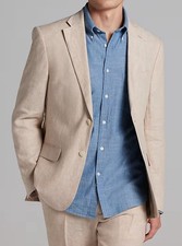 Tommy Hilfiger 36R Men Light Tan Linen Blend Modern-Fit Sport Coat JacketNew NWT