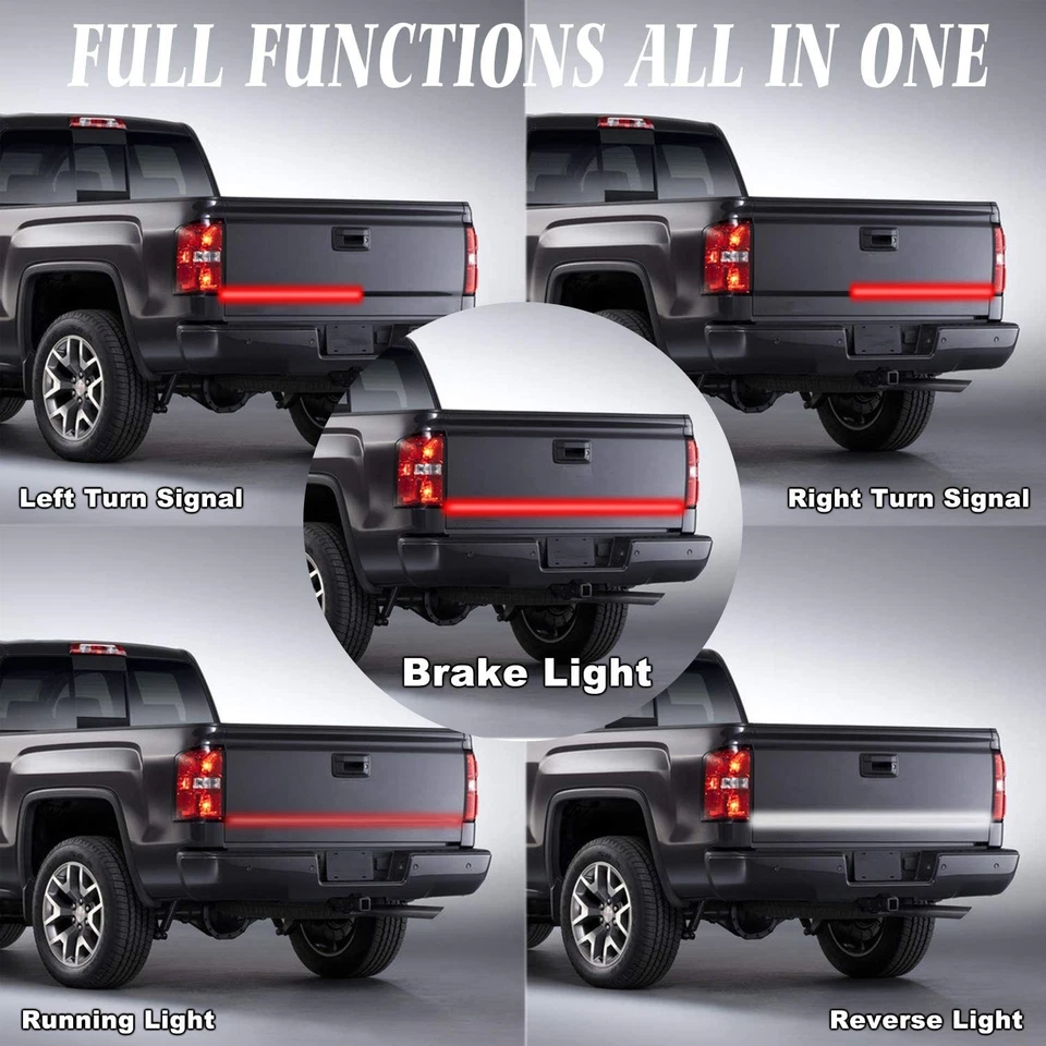 Barra de luz LED multifunción para puerta trasera 60" 2 filas señal trasera freno inverso A36 Foto 4 de 4