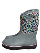 BOGS CLASSIC ll Check SNOW WINTER BOOTS MISTY GRAY Youth 5 Unisex