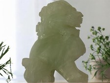 Antique Chinese Jade Foo Dog Hand V1 Carved Fu Lion Statue