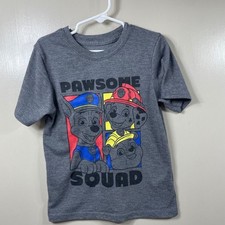 Nickelodeon Paw Patrol  Pawsome Squad Graphic Tee Gray Kid Chase Marshall