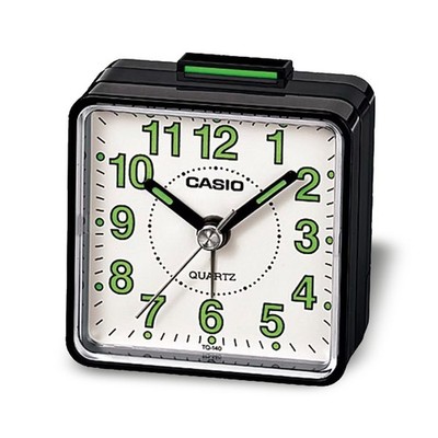 CASIO TQ140-1B Table Clock, Black/White