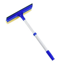 15.9" Window Squeegee for Car,2 in 1 Cleaner Iron pole, Blue 