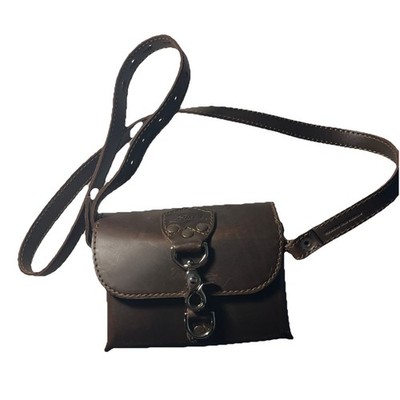 ~VINTAGE SADDLEBACK LEATHER CROSS BODY SMALL BAG SATCHEL CHESTNUT-RETIRED
