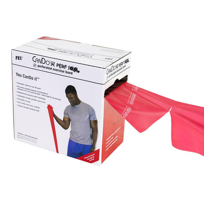 Light Red 100-Yard Low Powder Exercise Band with Perforations