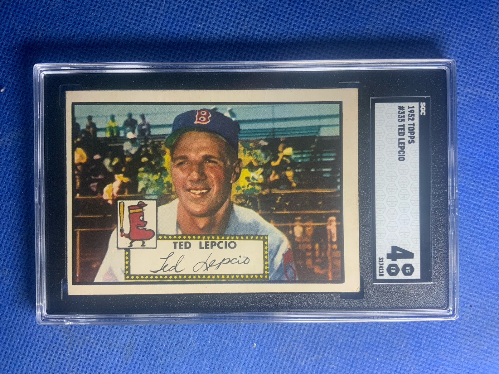 1952 Topps #335 Ted Lepcio Boston Red Sox **HIGH Number ** SGC 4