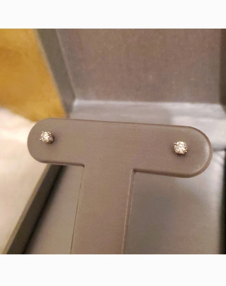 Zales 14k White Gold 1/3 Cttw. Stud Earrings - Image 4 of 4