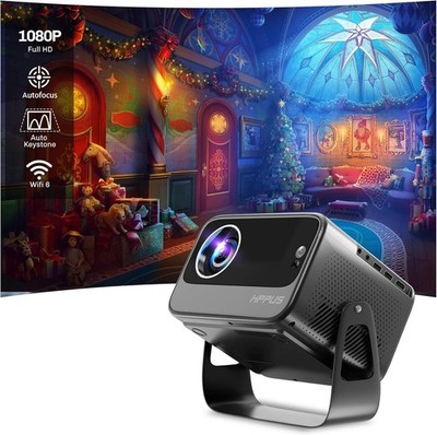 Projector w/ WiFi 6 & Bluetooth 4K Projector Supported 1080P Native 500 ANSI
