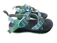 Chaco Youth Big Girls Size 4 Teal Blue Trail Sandals Z/1 Ecotread Adjustable