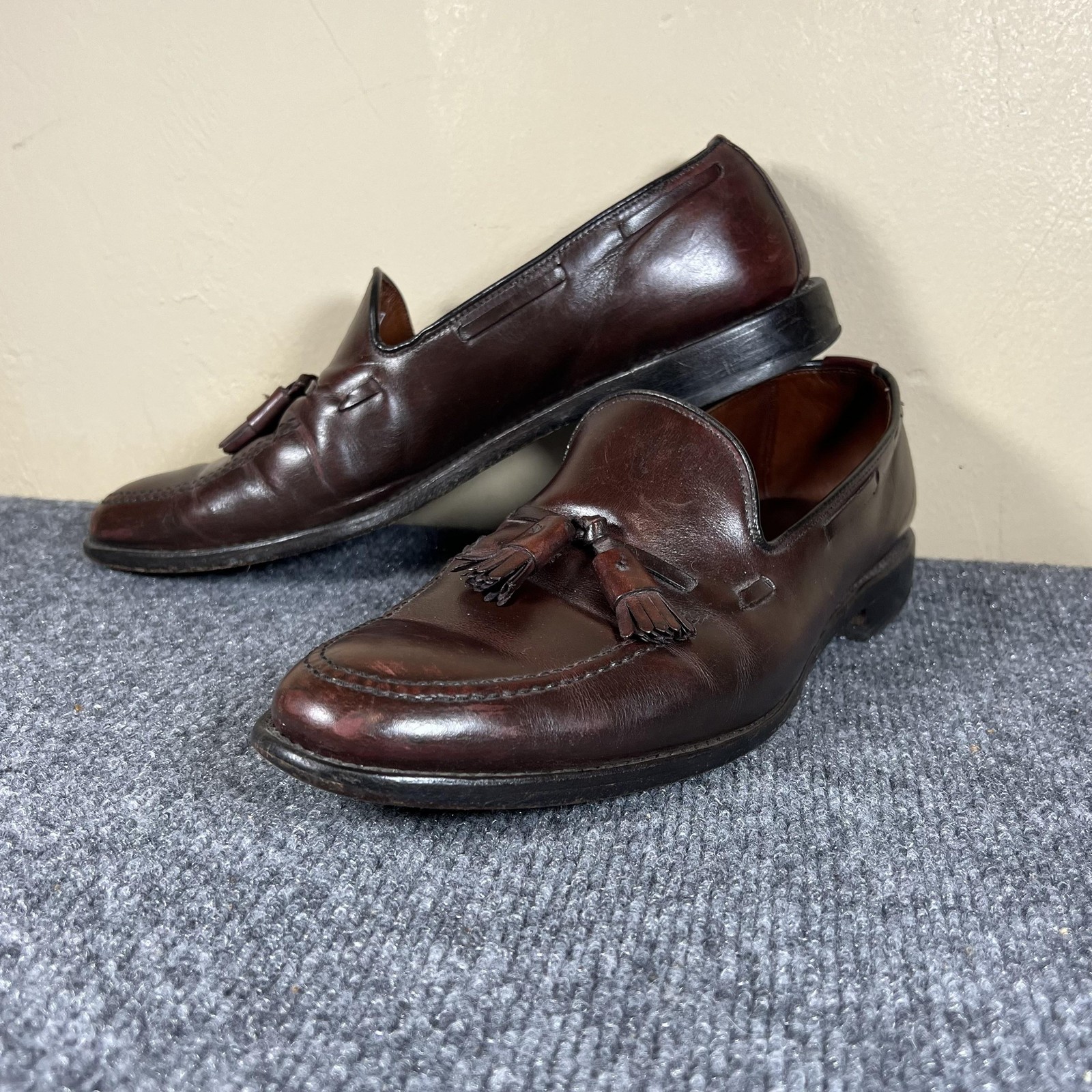 Allen Edmonds Grayson Shoes Mens Size 10.5 Brown Leather Tassel Loafers Slip On