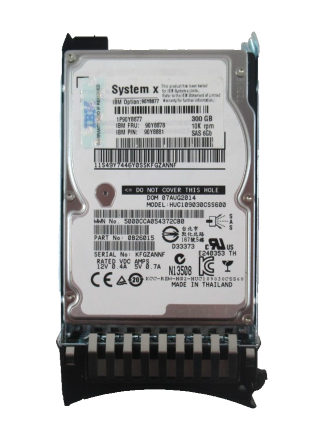300GB SAS 2.5"" 10K 6Gb/s (Hot-Swap with Caddy) HDD - 90Y8878