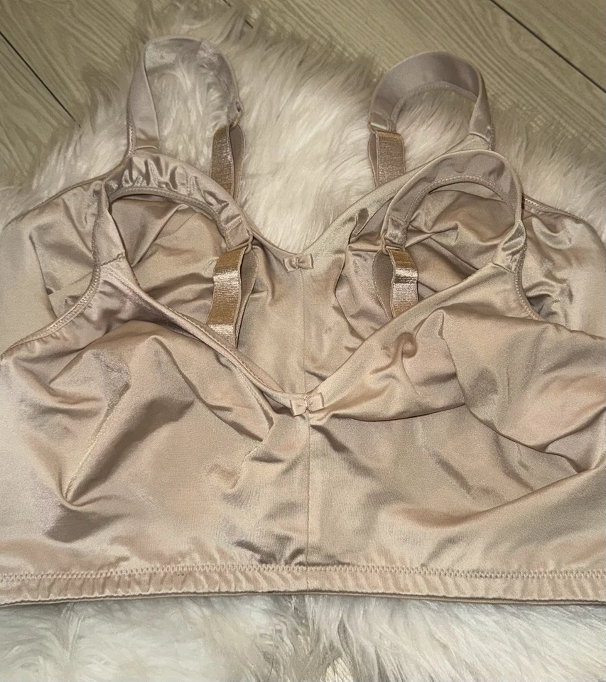 2 sujetadores de figura completa Playtex T641 sin relleno sin cables para mujer 42DD beige Foto 3 de 4