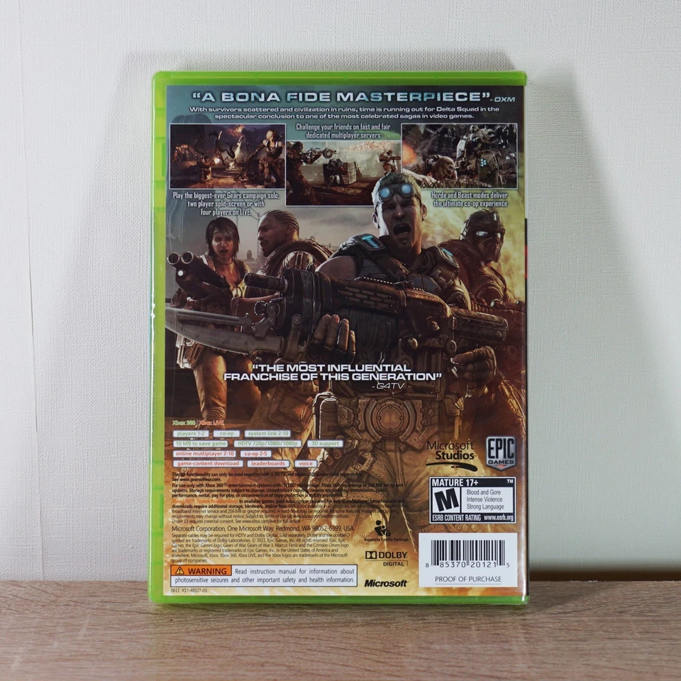 Gears of War 3 (Xbox 360) - Sealed - Image 3 of 4