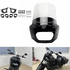 For Harley Fat Bob FXFB FXFBS 2018-2024 Headlight Fairing & Clear Windshield Kit