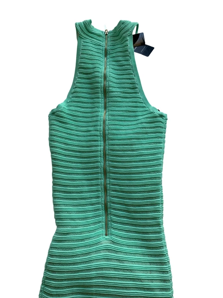 Raro Vestido Bebe Halter Vendaje Encaje Midi Verde Elástico Forrado S Nuevo con Etiquetas RJ10194 Foto 4 de 4