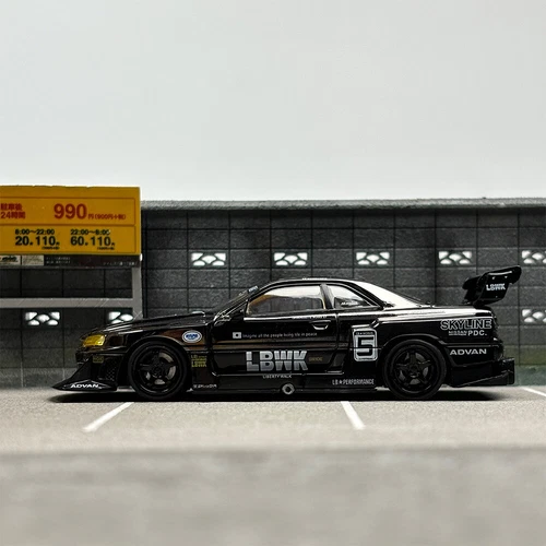 CM 1:64 JDM Black Skyline GTR ER34 LBWK #5 Sports Model Diecast Metal Car - Picture 6 of 9