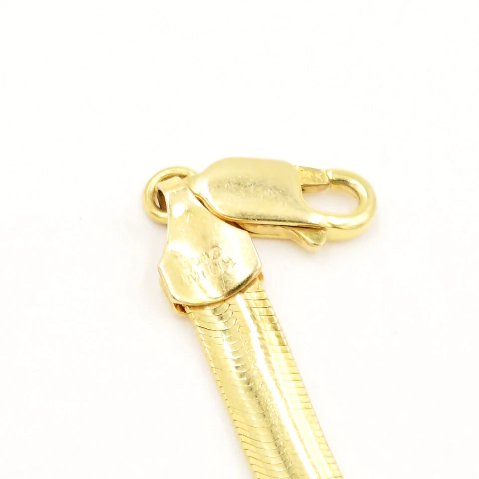 Brazalete de eslabones de cadena de espiga a rayas texturizadas Aurafin de oro amarillo de 14k 7" Foto 4 de 4