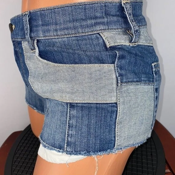 Joes Jeans Womens Jean Shorts Bohemian Patchwork Fringed Hem 24 - Image 4 of 4