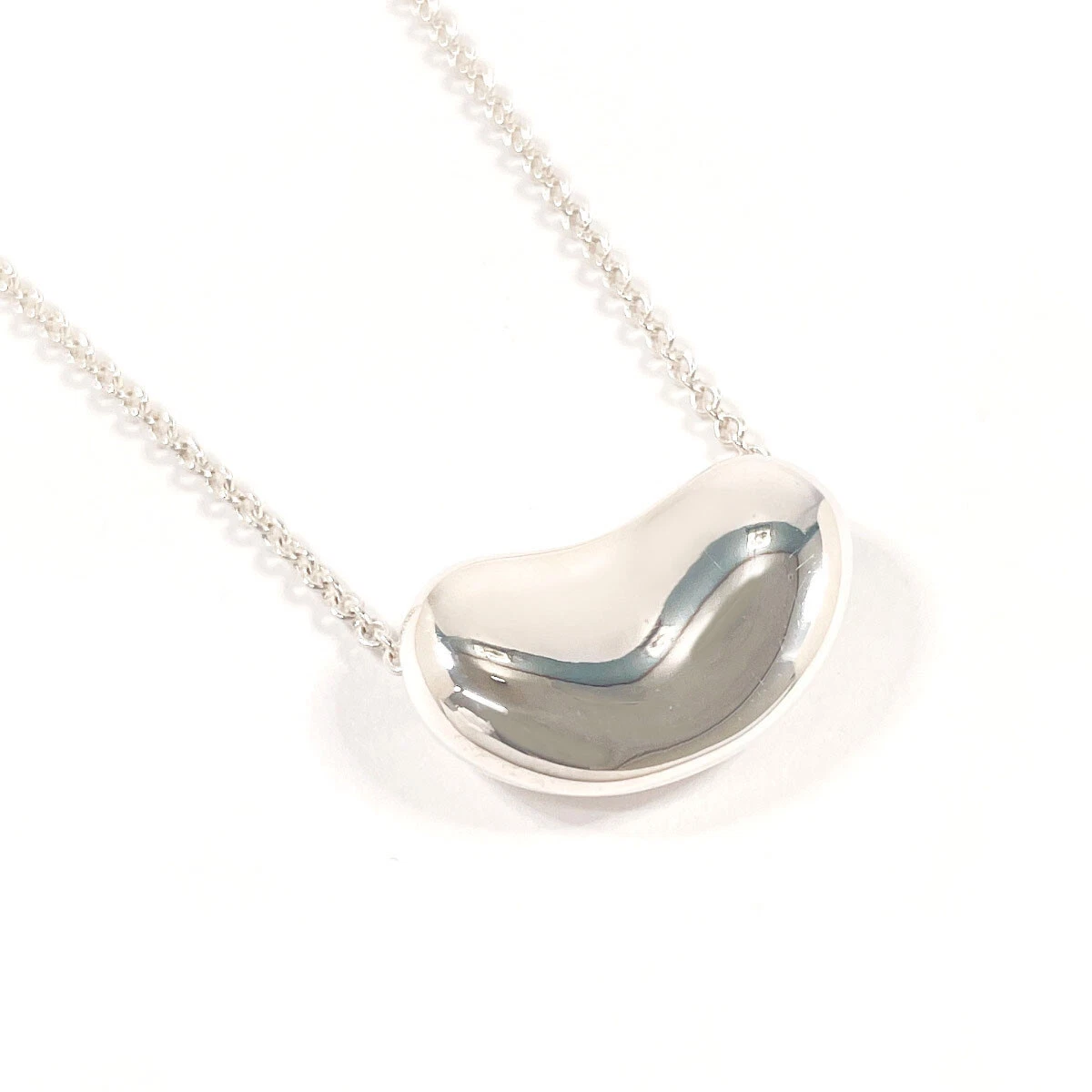TIFFANY&Co. Necklace Bean pendant Elsa Peretti Silver925 accessory Women