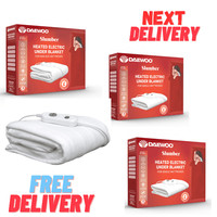 Electric Heated Blanket 3 Heat Settings Single Double King Size Underblankets
