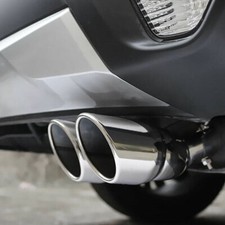 Tubo coda scarico posteriore doppio ingresso 3" 76mm silenziatore coperchio accessori auto