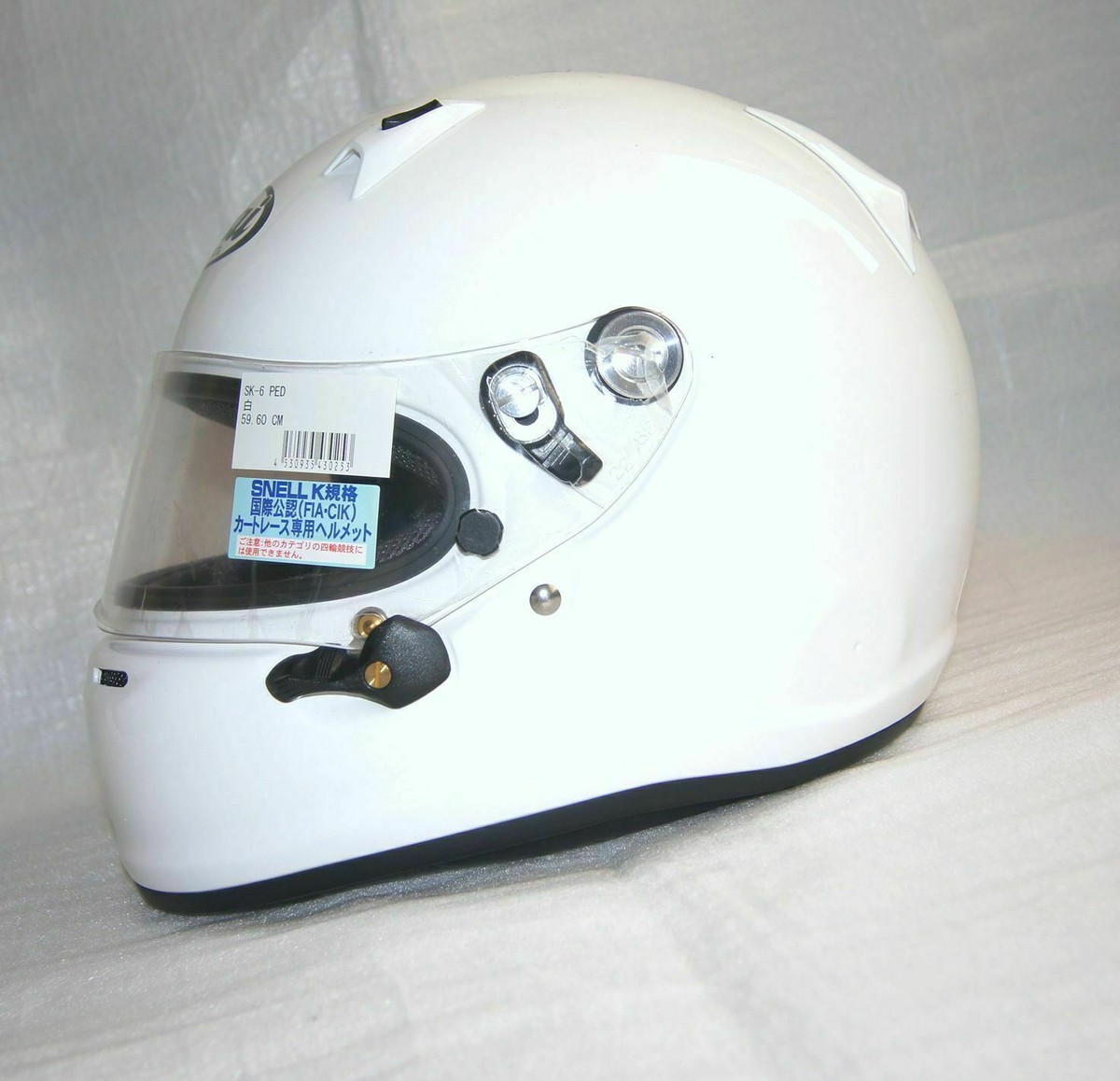 Arai KART racing full face helmet SK-6 W/ PED duct white asian fit 