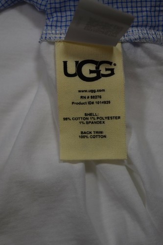 UGG Women's Blue White Check Maisie Gingham Sleep Shirt Large - Picture 7 of 12