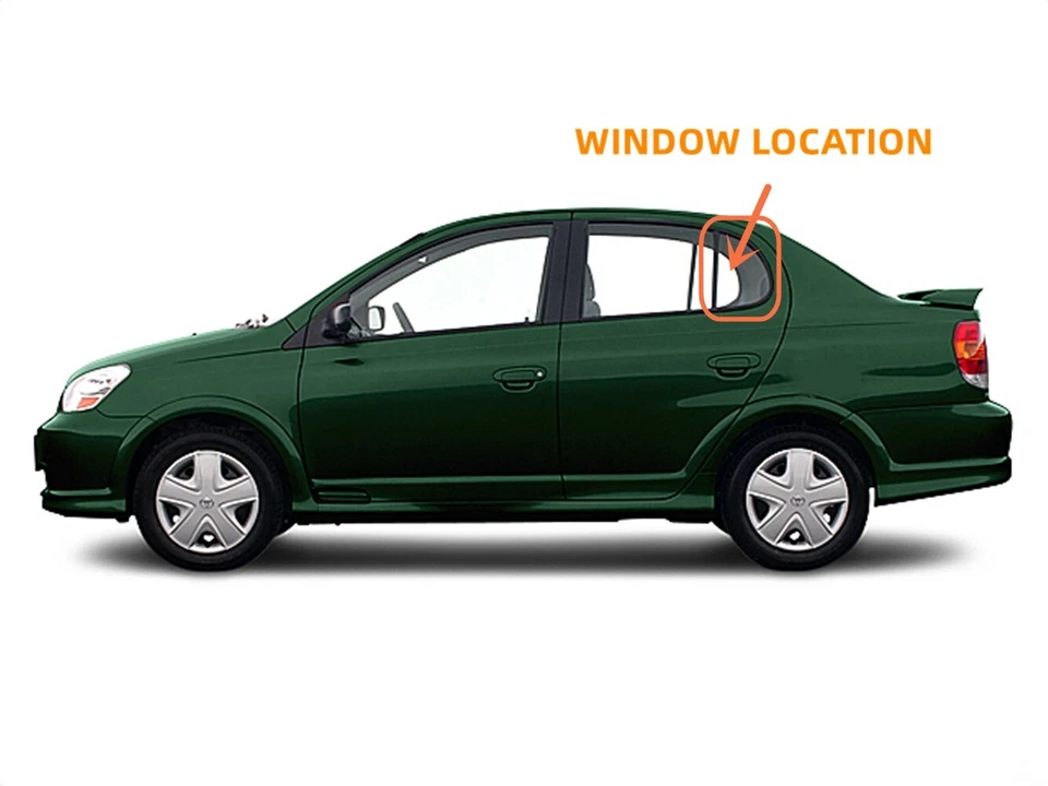 Driver/Left Side Rear Vent Window Glass For 2000-2005 Toyota Echo 4 Door Sedan Foto 2 de 4