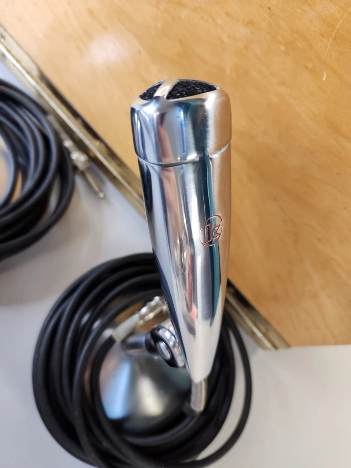 2 micrófonos Knight Electro-Voice 926 de cristal y soportes 423A con caja de madera probados Foto 4 de 4