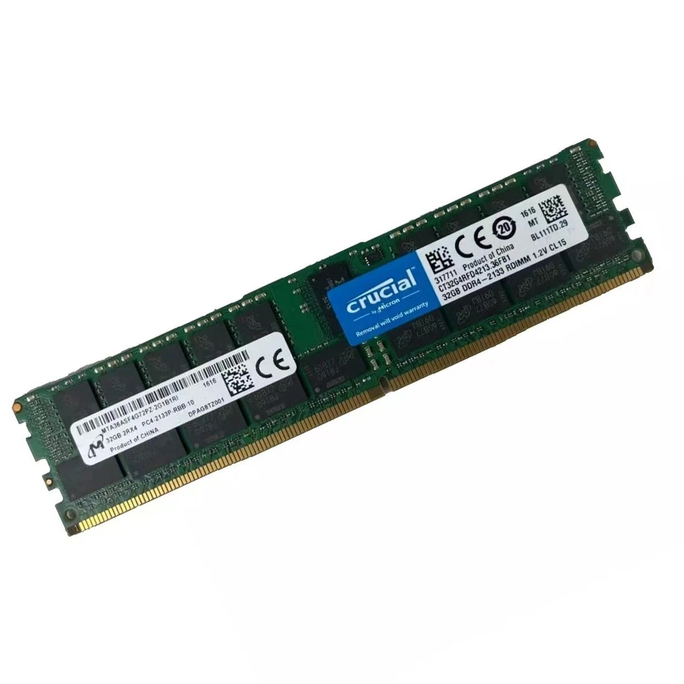Crucial 256GB 8X32GB DDR4 2133MHz ECC Registered RDIMM Memory Ram CT32G4RFD4213 - Image 4 of 4