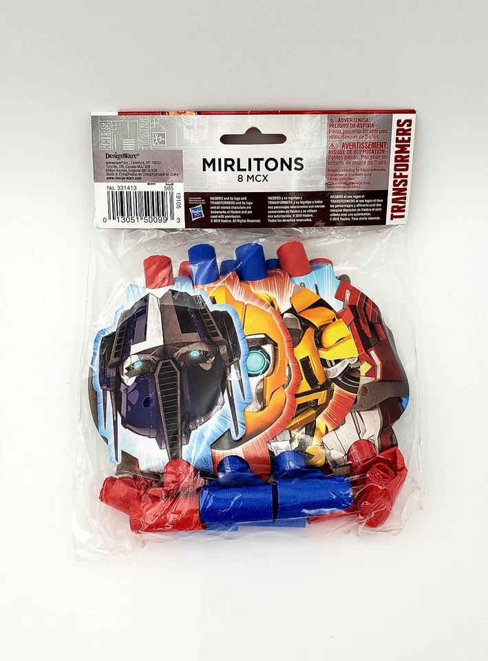 Transformers Blowouts Festa de Aniversário Optimus Prime 8 Peças Favor Kids Hasbro Novo - Imagem 2 de 2