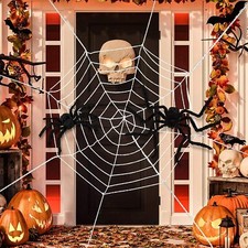 Huge Spider Webs Halloween Decoration House Prop Indoor Outdoor Tarantula DIY