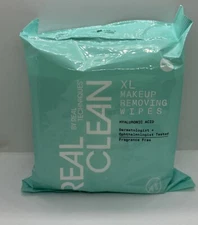 NEW Real Techniques Real Clean XL Makeup Removing Wipes 25 Wipes Free Ship ATHNt