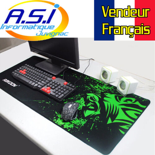 Tapis de souris Gaming Rakoon XXL Grand Format vert gamer VENDEUR FR - Photo 1/1