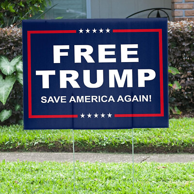 FREE TRUMP 18X24'' YARD SIGN WITH FREE STAKES MADE IN USA MAGA MAKE AMERICA GREAT